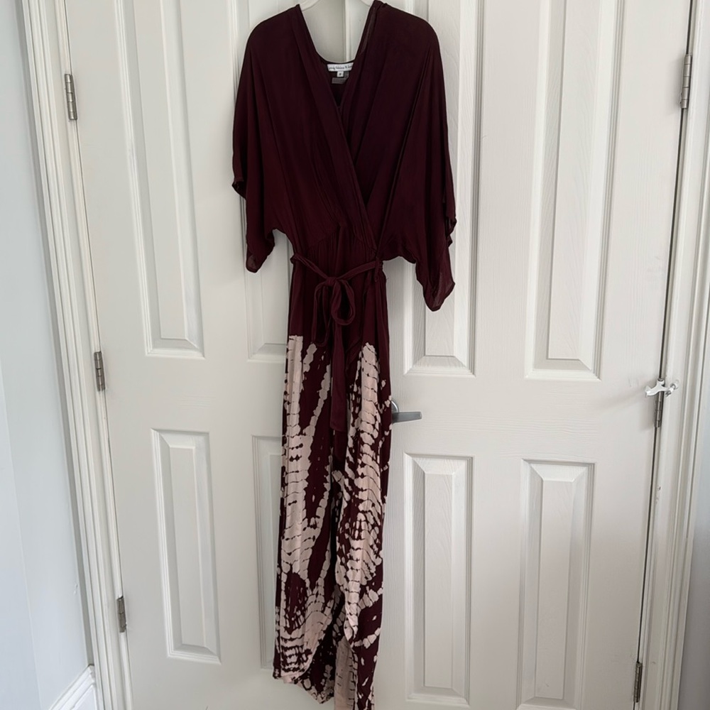Young Fabulous & Broke Isla Maroon Tie-Dye Dress (S)